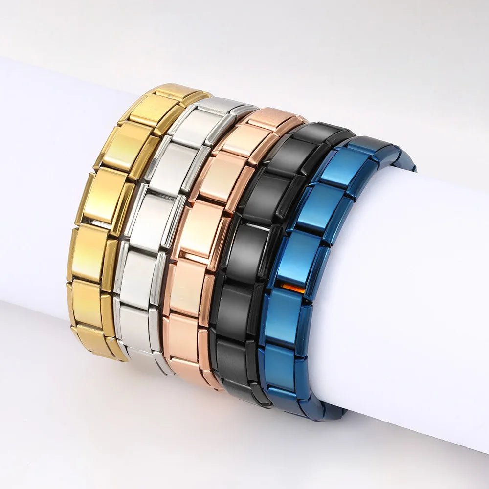 Modu Square Bracelet – Italian Steel Link Band  Sharp design. Strong build. Street-ready style.