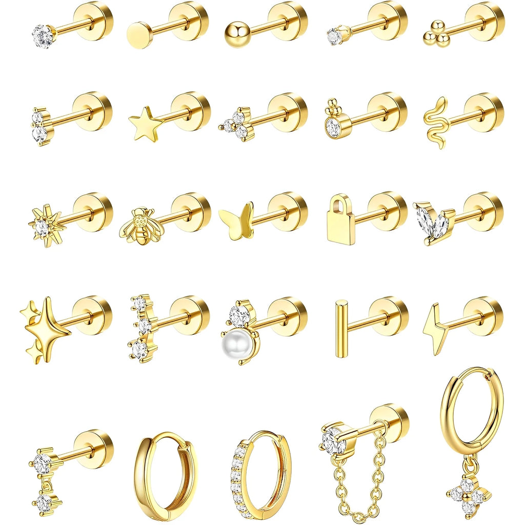 PureSafe Flat Back Earrings – Surgical Steel Studs  Gentle on skin. Sleek in style. Made for everyday comfort.