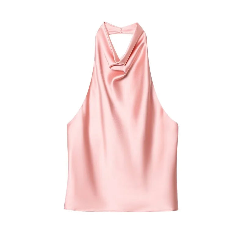 HalterChic Vest – Backless Waistcoat Top  Sharp style. Open back. Effortless elegance.