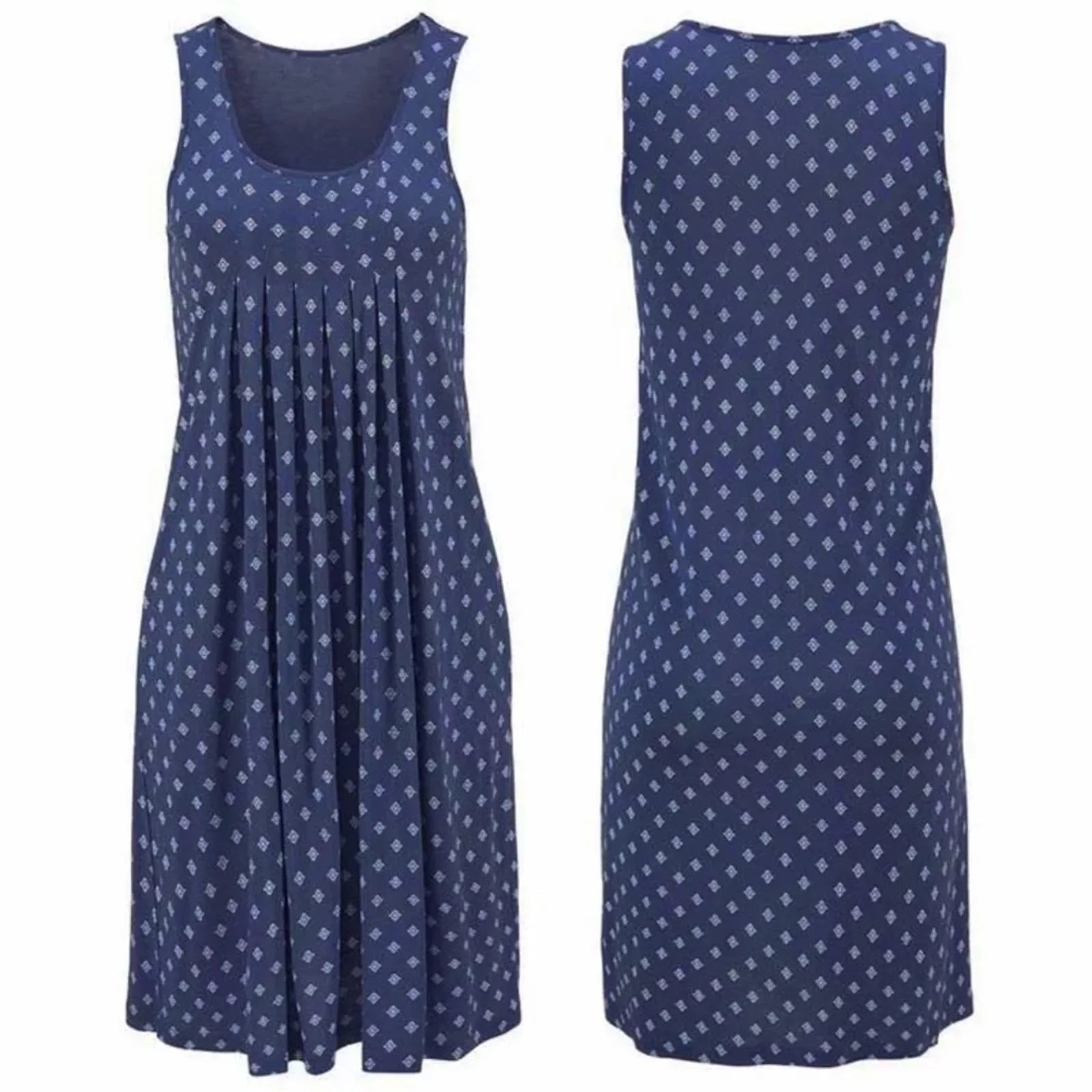 Summer New Sleeveless Round Neck Temperament Print Large Size Women's Dress