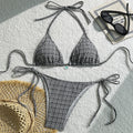 PASUXI Factory Wholesale Glitter Bikini Women Sexy Swimwear Swimsuit Bandage Bathing Suit Set Hot Beach Wear
