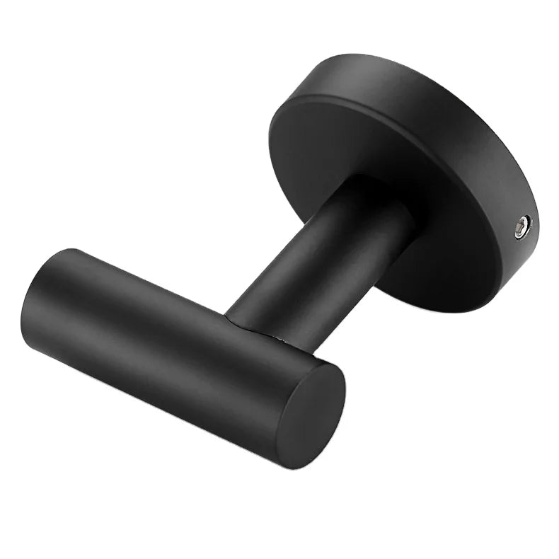 Hot Selling Wall Mount 304 Stainless Steel Black Bathroom Accessories Black Robe Hook Towel Hook Clothes Hook