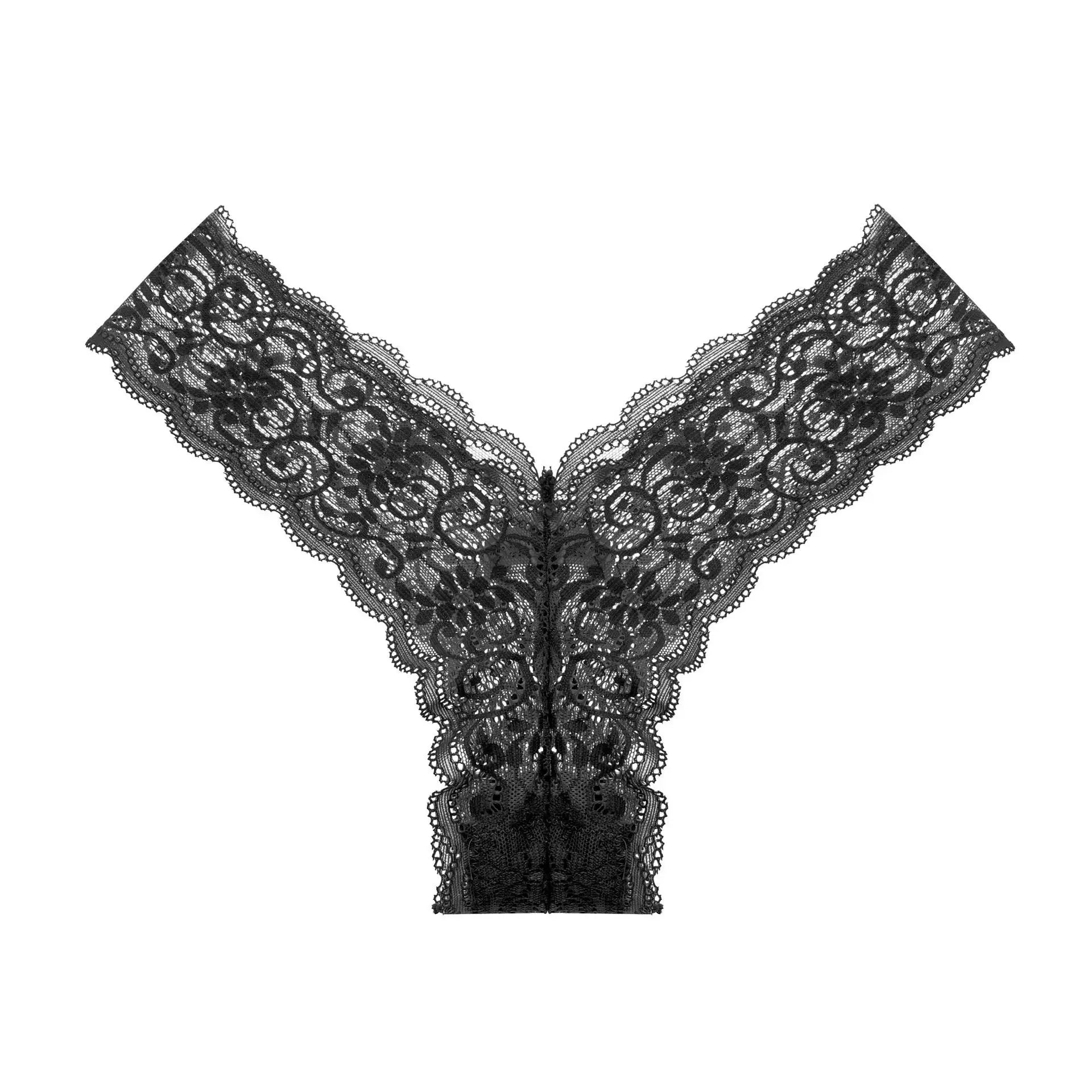 High Quality Floral Lace Thong Underwear Women Sexy Low-Rise Seamless Knitted Polyamide Spandex G-String Bikini Soft Logo Waist