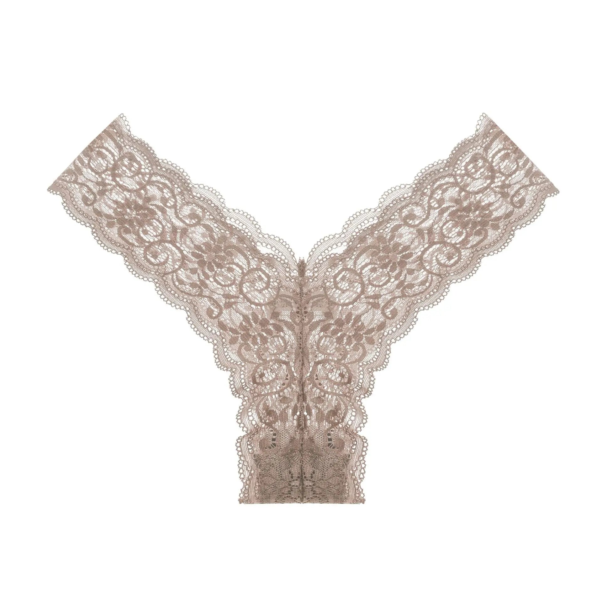 High Quality Floral Lace Thong Underwear Women Sexy Low-Rise Seamless Knitted Polyamide Spandex G-String Bikini Soft Logo Waist