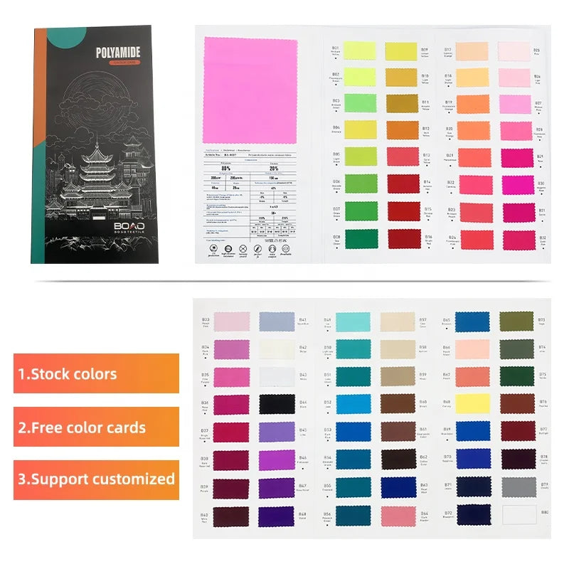 Multi Colors Textile Solid Color 4 Way Stretch Nylon Spandex Knit Fabrics Beachwear Swimwear Underwear Bikini Fabric
