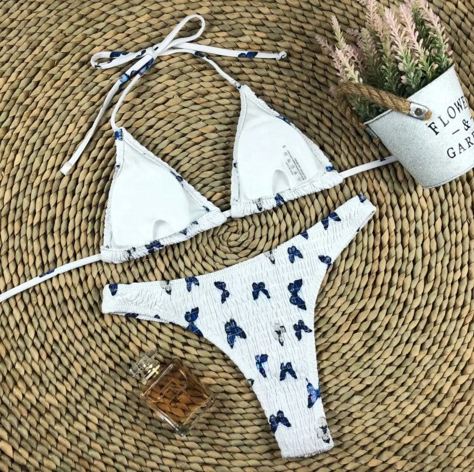 Custom Allover Printed Brazilian Bikini Swimwear Set Bikinis & Beachwear Swimsuit Women Beachwear Girl Sexy Triangle Bikini