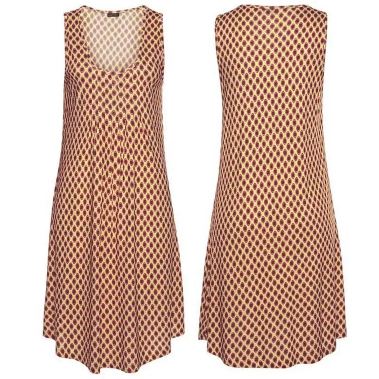 Summer New Sleeveless Round Neck Temperament Print Large Size Women's Dress