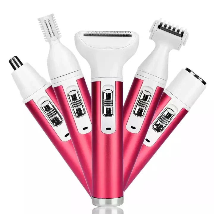 5 in 1 Electric Hair Remover Epilator Lady Shaver Nose Hair Trimmer Eyebrow Shaper Leg Armpit Bikini Trimmer Women Groin Trimmer