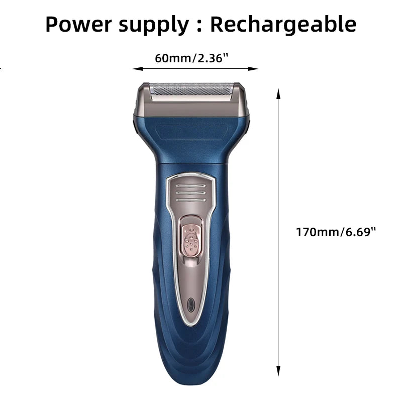 2025 Twin Blade Reciprocating Electric Foil Shaver USB Power Replacement RV Hotel Household Face Bikini Body Beard Trimmer Male