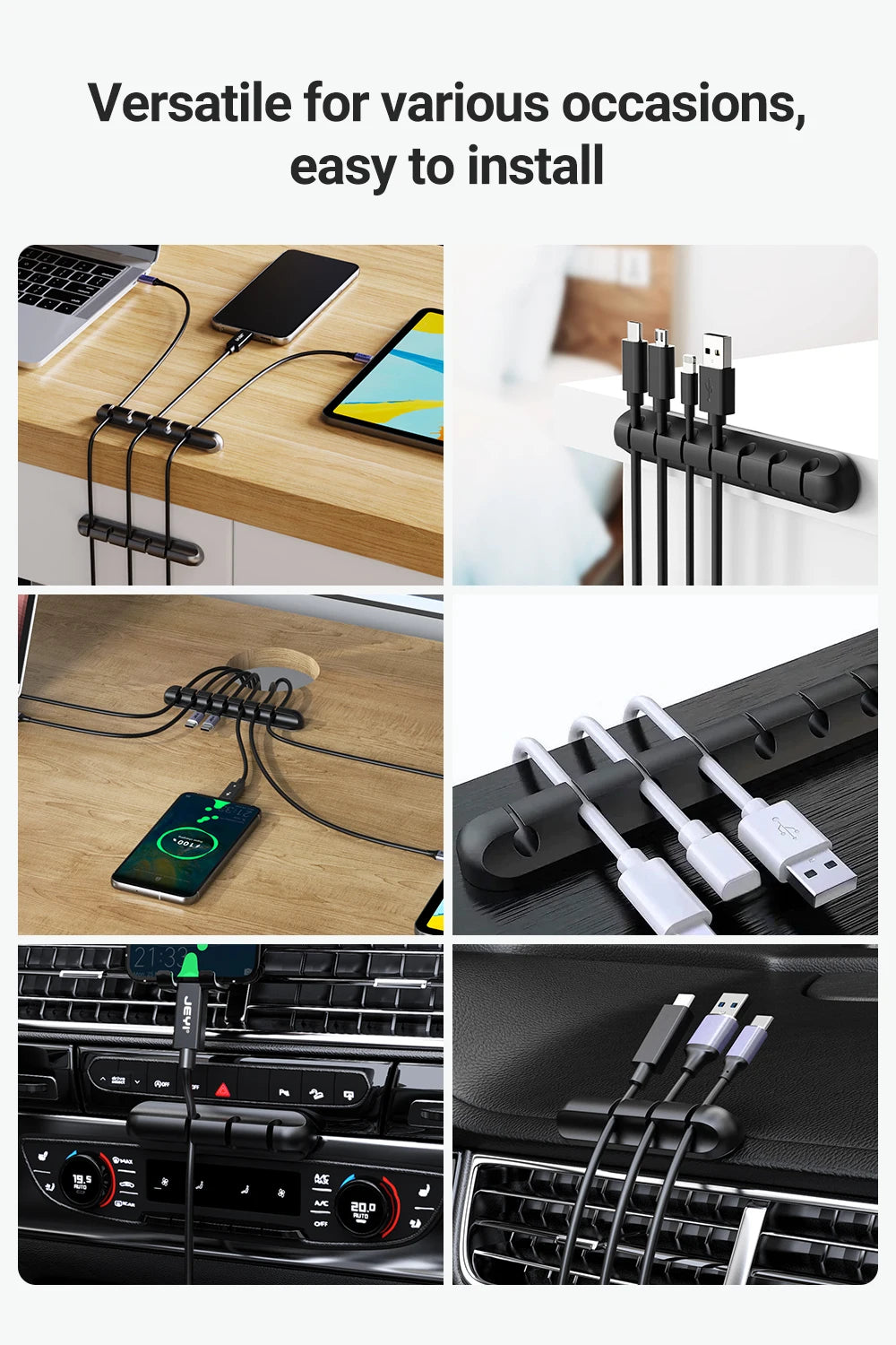 CableFix Organizer Clips – Clean & Tidy Cable Management  No more messy wires. Keep your space clean and organized.