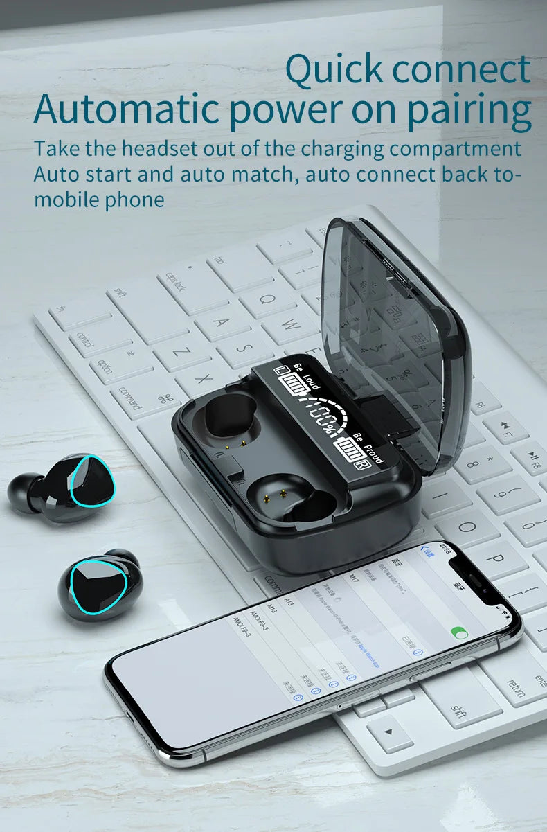 M10 Wireless Earbuds – Power Bank Charging & Deep Bass Sound  More than earbuds—your music, calls, and power on the go.