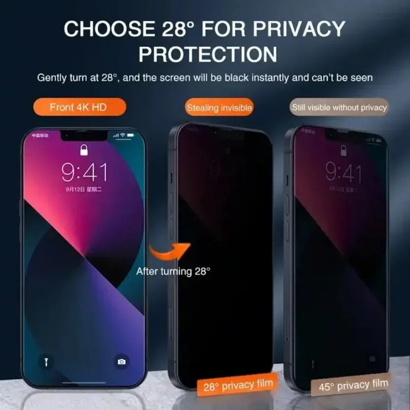 PrivacyShield Tempered Glass – Anti-Spy Screen Protector  Protect your screen—and your privacy—anytime, anywhere.