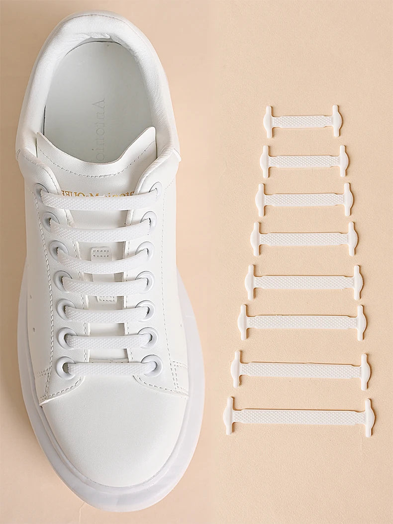 FlexLock No-Tie Laces – 16PCS Silicone Shoelace Set  Slip on. Stay secure. No tying needed.