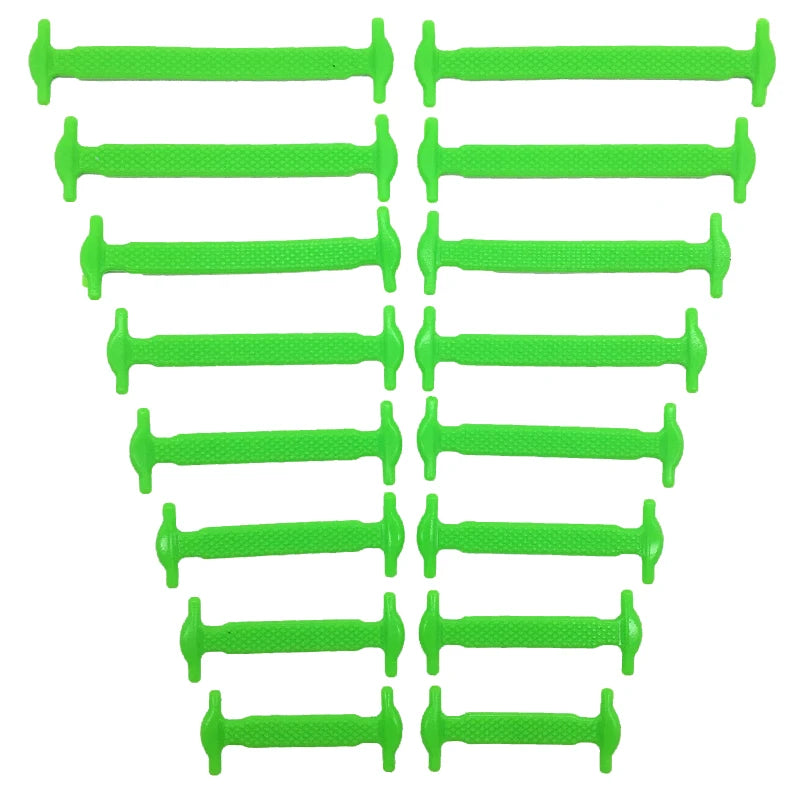 FlexLock No-Tie Laces – 16PCS Silicone Shoelace Set  Slip on. Stay secure. No tying needed.