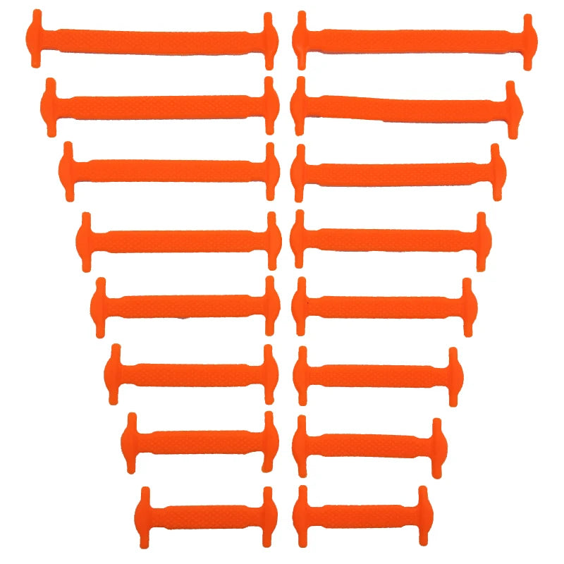FlexLock No-Tie Laces – 16PCS Silicone Shoelace Set  Slip on. Stay secure. No tying needed.
