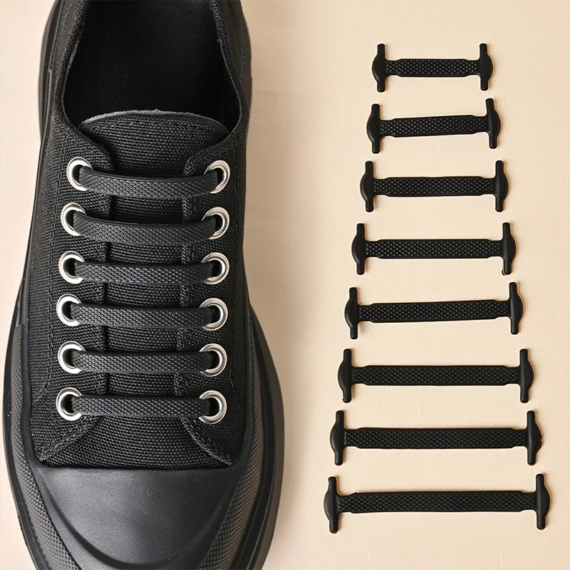 FlexLock Silicone Laces – 16PCS No-Tie Shoelace Set  No tying. No hassle. Just comfort.