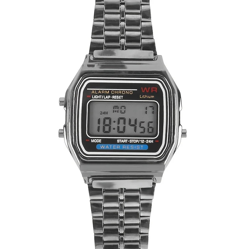 F91W Classic Digital Watch – Steel Band Edition  Timeless look. Everyday function. Effortless style.
