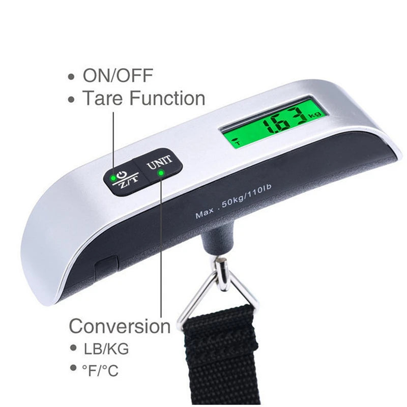 TravelWeigh Digital Scale – Portable Luggage Weight Checker (50kg/110lb)  No surprises at the airport. Travel smarter.
