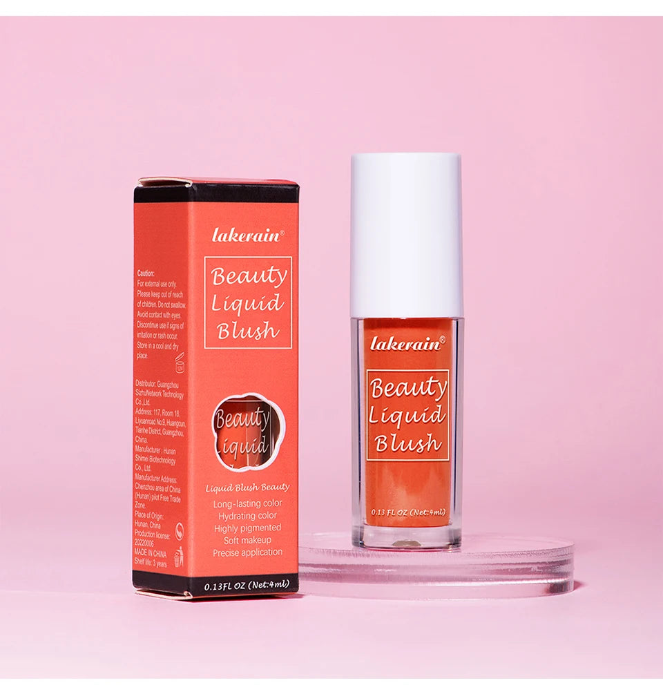 Beauty Liquid Blush Velvet Matte Blusher Face Pigment Lasting Waterproof Natural Cream Cheek Tint Orange Peach Maquiagem 4ml