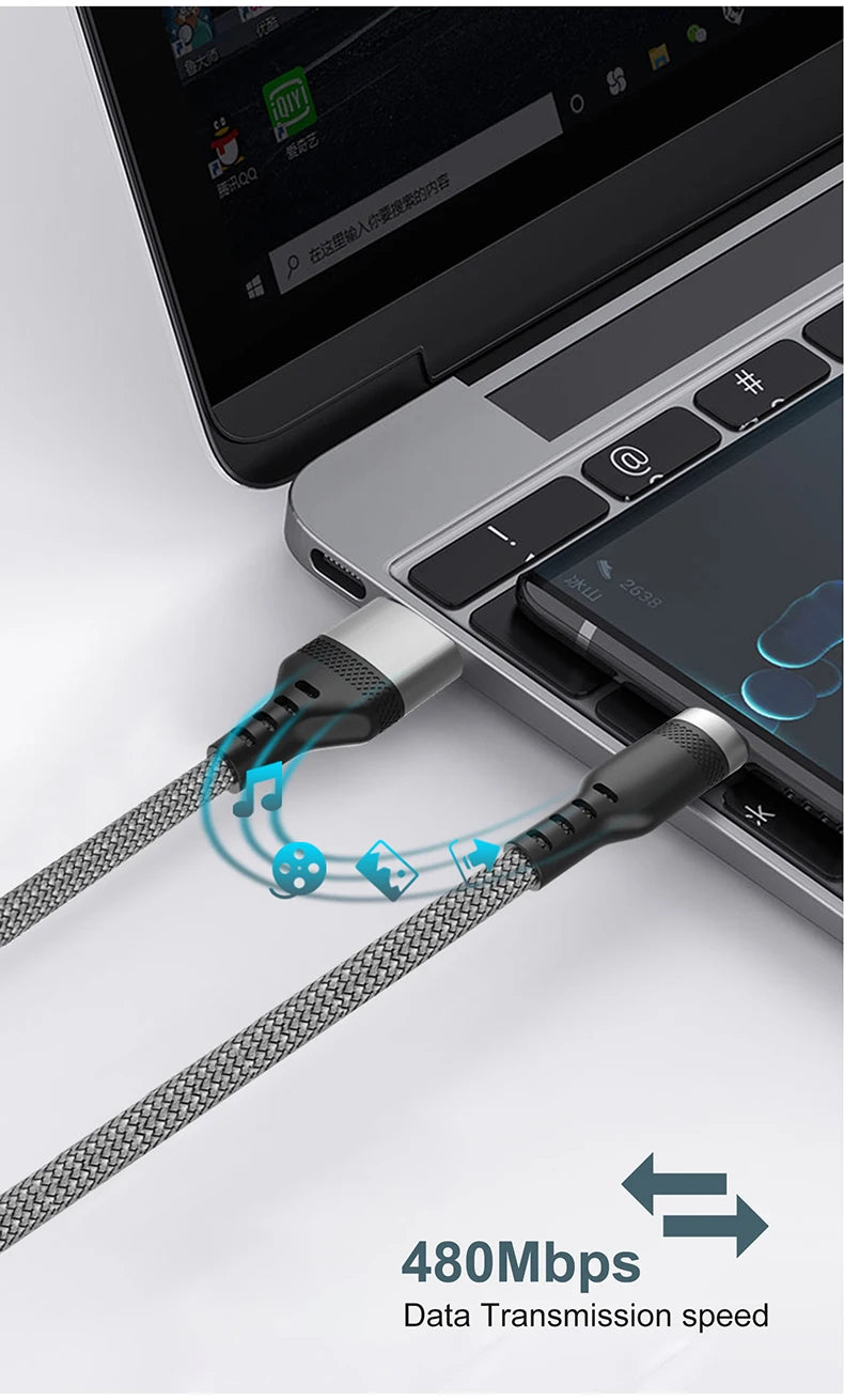 USB Type C 6A Super- Charging Cable For Huawei USB C Extended 1m 2m 3m 5m 8-Meter Cable For Xiaomi Vivo Leeco OnePlus Oppo
