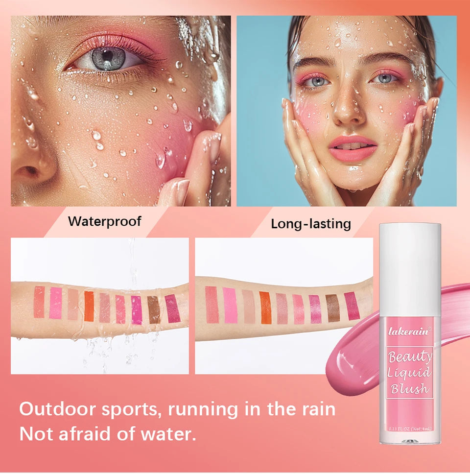 Beauty Liquid Blush Velvet Matte Blusher Face Pigment Lasting Waterproof Natural Cream Cheek Tint Orange Peach Maquiagem 4ml