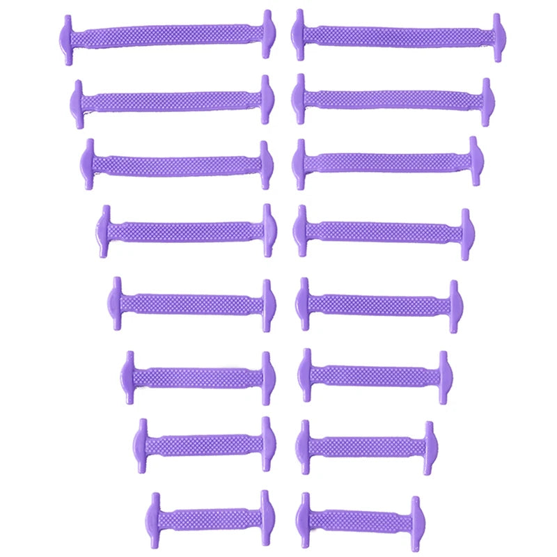 FlexLock No-Tie Laces – 16PCS Silicone Shoelace Set  Slip on. Stay secure. No tying needed.