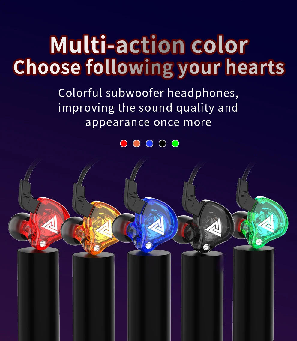 QKZ AK6 HiFi Earphones – 6 Driver In-Ear Headset  Powerful bass. Clear sound. Built for performance.
