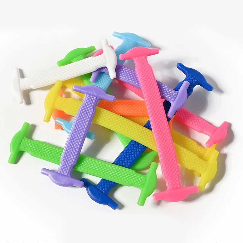 FlexLock Silicone Laces – 16PCS No-Tie Shoelace Set  No tying. No hassle. Just comfort.