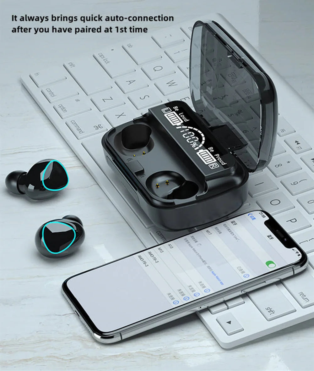 M10 Wireless Earbuds – Power Bank Charging & Deep Bass Sound  More than earbuds—your music, calls, and power on the go.