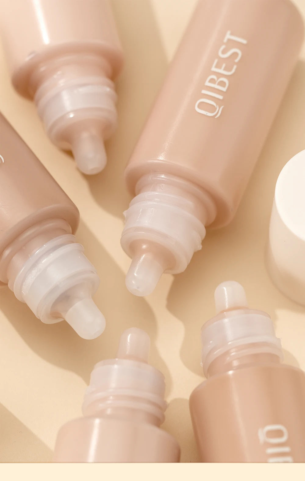 QIBEST Liquid Foundation High Coverage Waterproof Face Concealer Base Cream Lasting Oil-Control Professional Makeup For Women