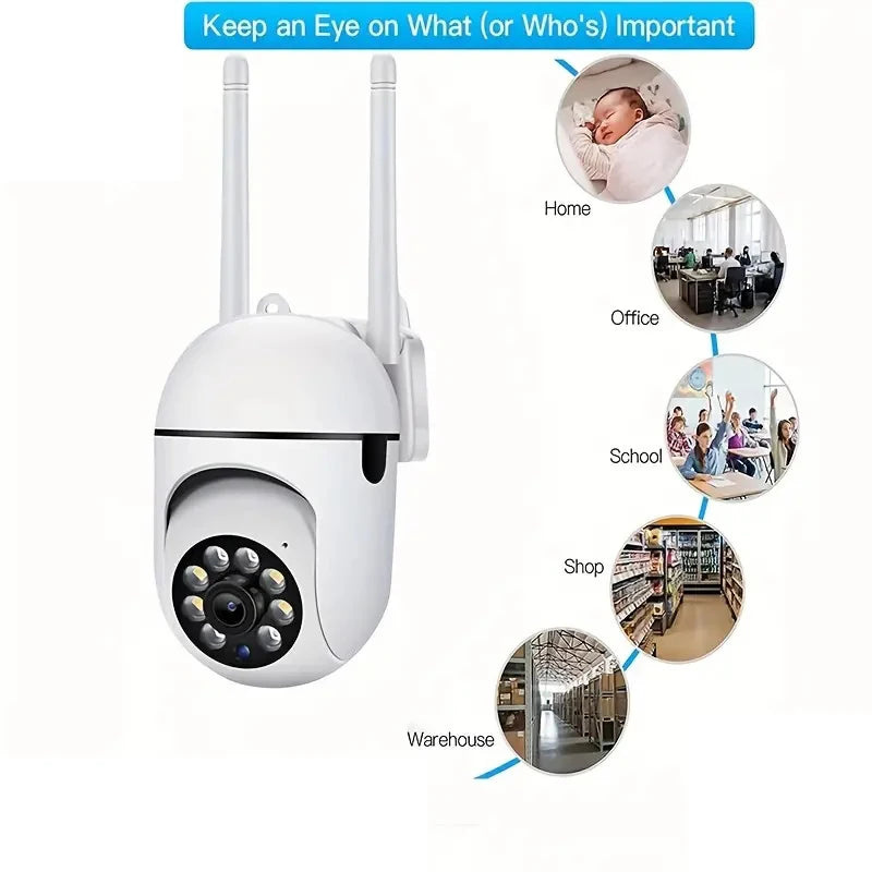 A7 Smart Security Camera – 360° HD Monitoring with Night Vision  Stay connected. Stay protected. Anytime, anywhere.