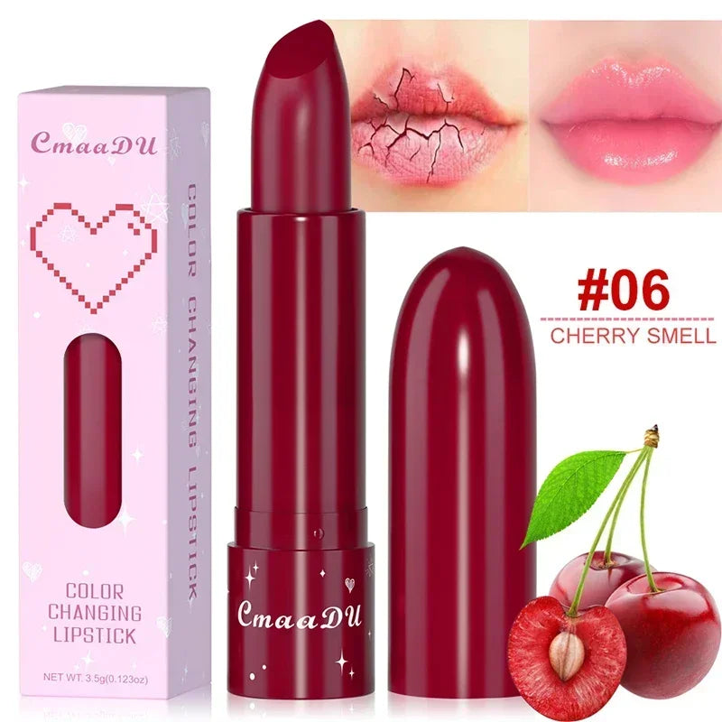 6 Color Waterproof Fruit Color Tinted Shine Changing Moisturizing Nourishing Glow Play Lip Balm lipstick Colour Care