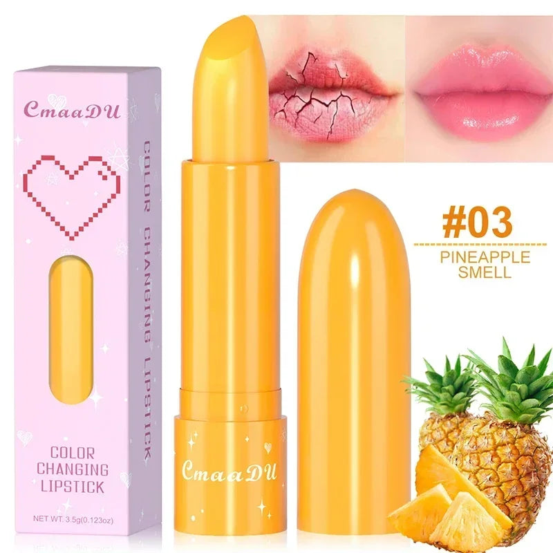 6 Color Waterproof Fruit Color Tinted Shine Changing Moisturizing Nourishing Glow Play Lip Balm lipstick Colour Care