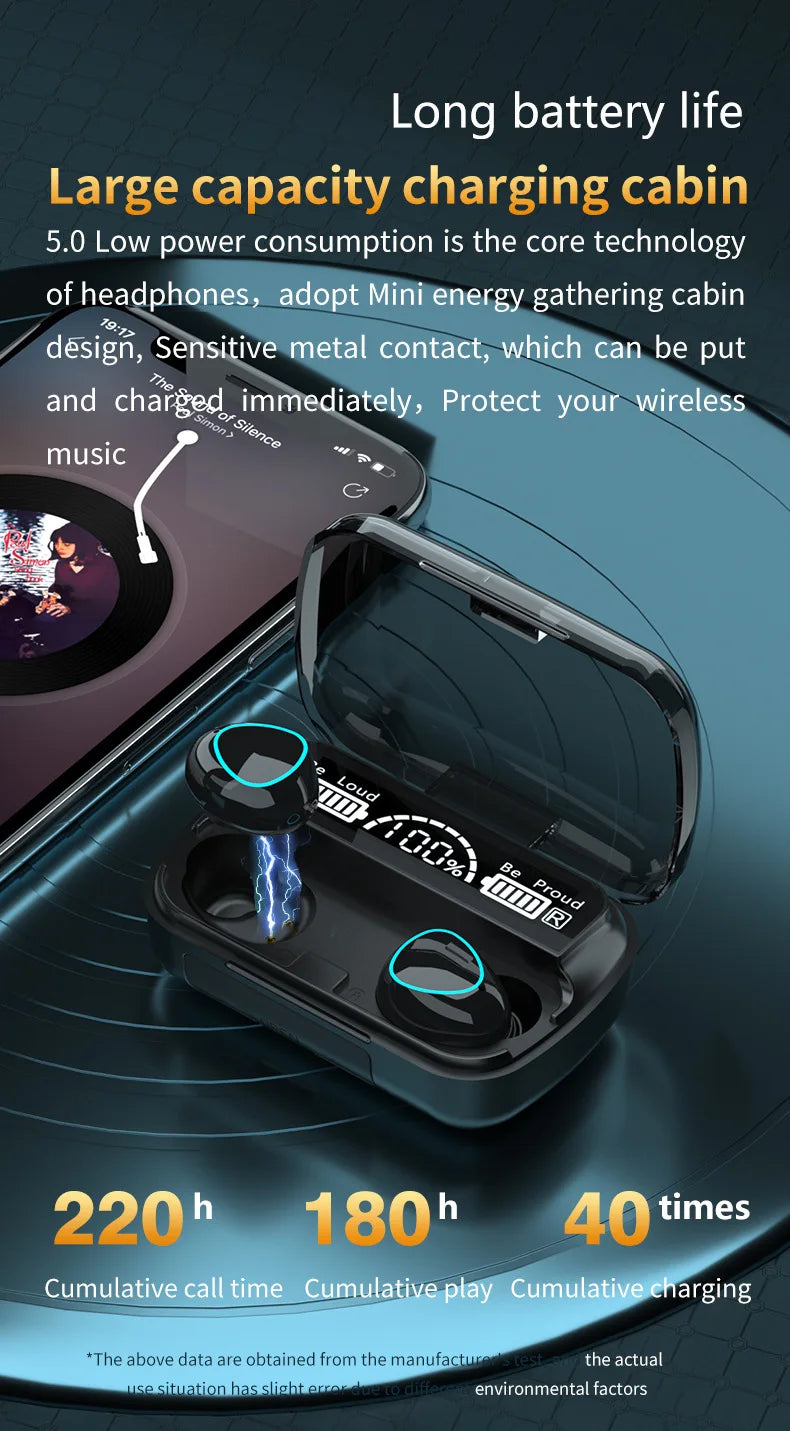 M10 Wireless Earbuds – Power Bank Charging & Deep Bass Sound  More than earbuds—your music, calls, and power on the go.