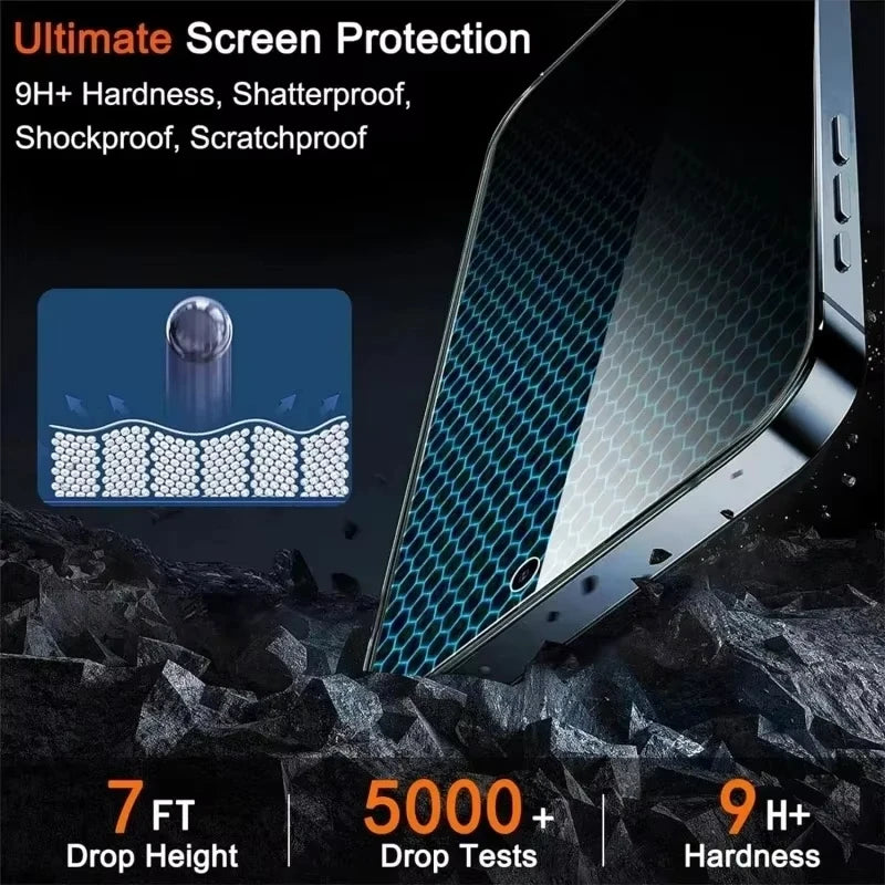 PrivacyGuard Glass – Anti-Spy Screen Protector for iPhone  Your screen. Your privacy. Total protection.