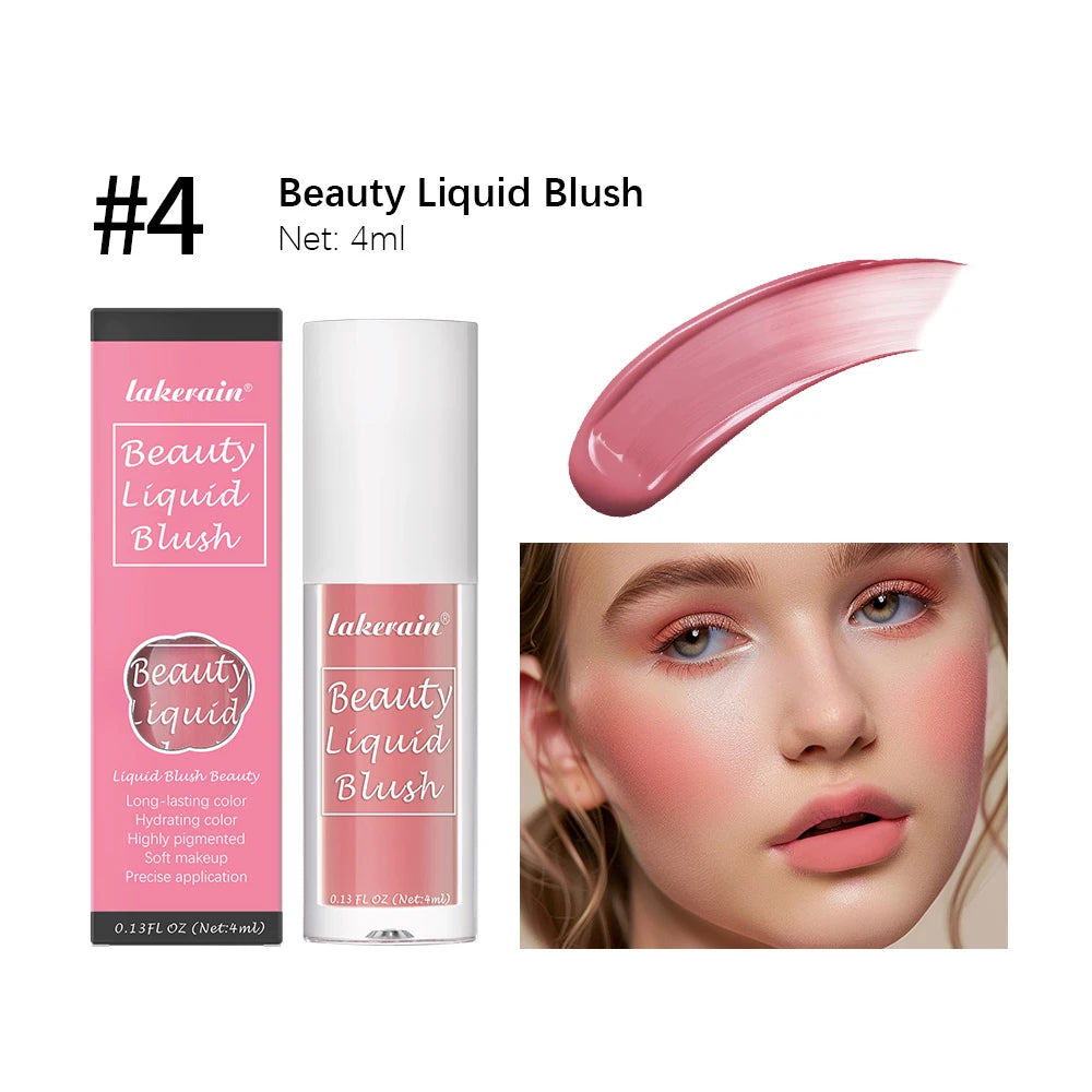 Beauty Liquid Blush Velvet Matte Blusher Face Pigment Lasting Waterproof Natural Cream Cheek Tint Orange Peach Maquiagem 4ml