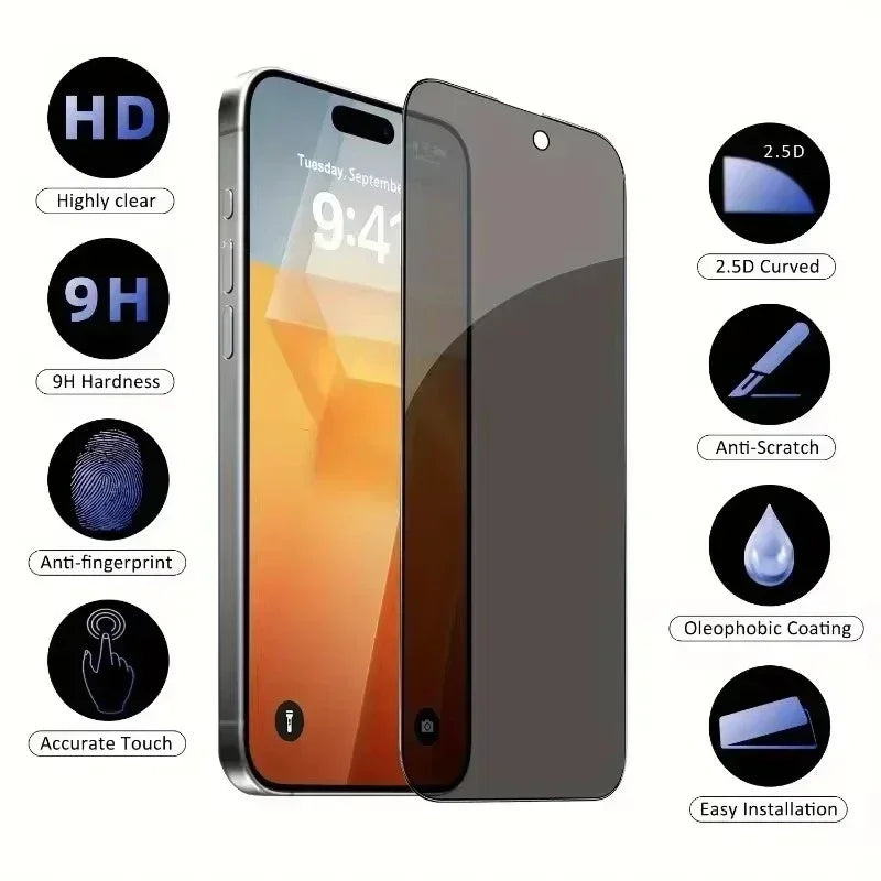 PrivacyShield Tempered Glass – Anti-Spy Screen Protector  Protect your screen—and your privacy—anytime, anywhere.