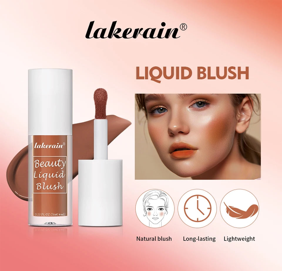 Beauty Liquid Blush Velvet Matte Blusher Face Pigment Lasting Waterproof Natural Cream Cheek Tint Orange Peach Maquiagem 4ml