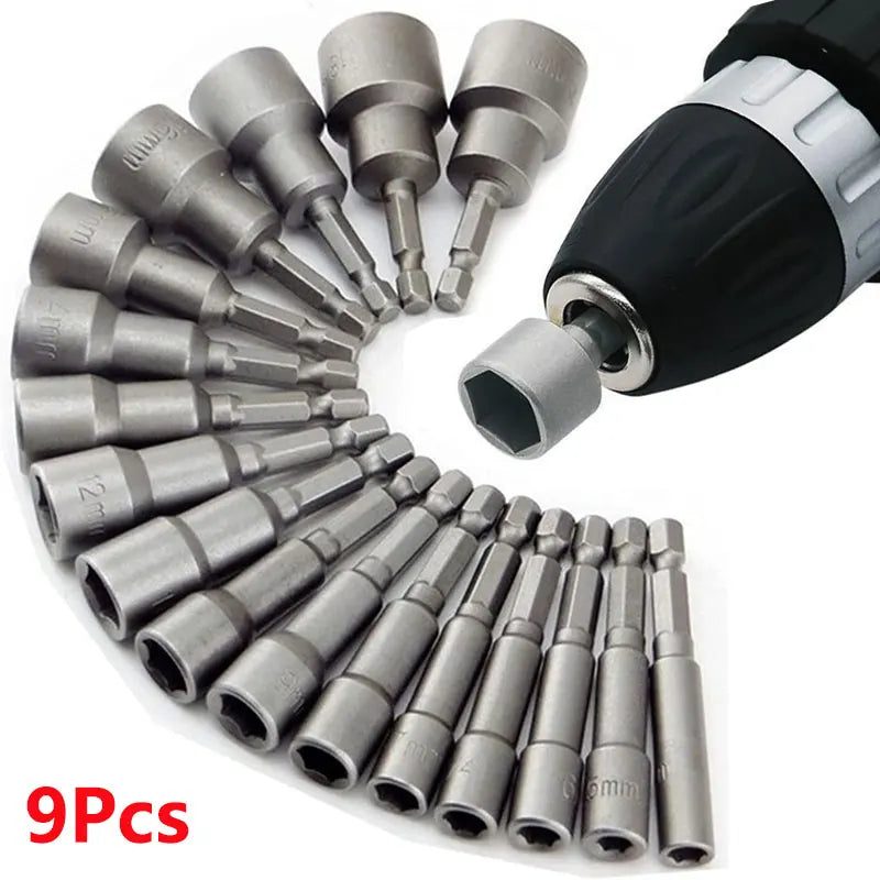 HexPro 9PCS Socket Set – Nut Driver Bit Kit (5–13mm)  Precision tools. Strong performance. Built for every job.