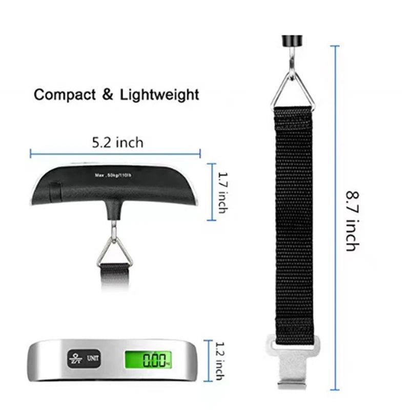 TravelWeigh Digital Scale – Portable Luggage Weight Checker (50kg/110lb)  No surprises at the airport. Travel smarter.