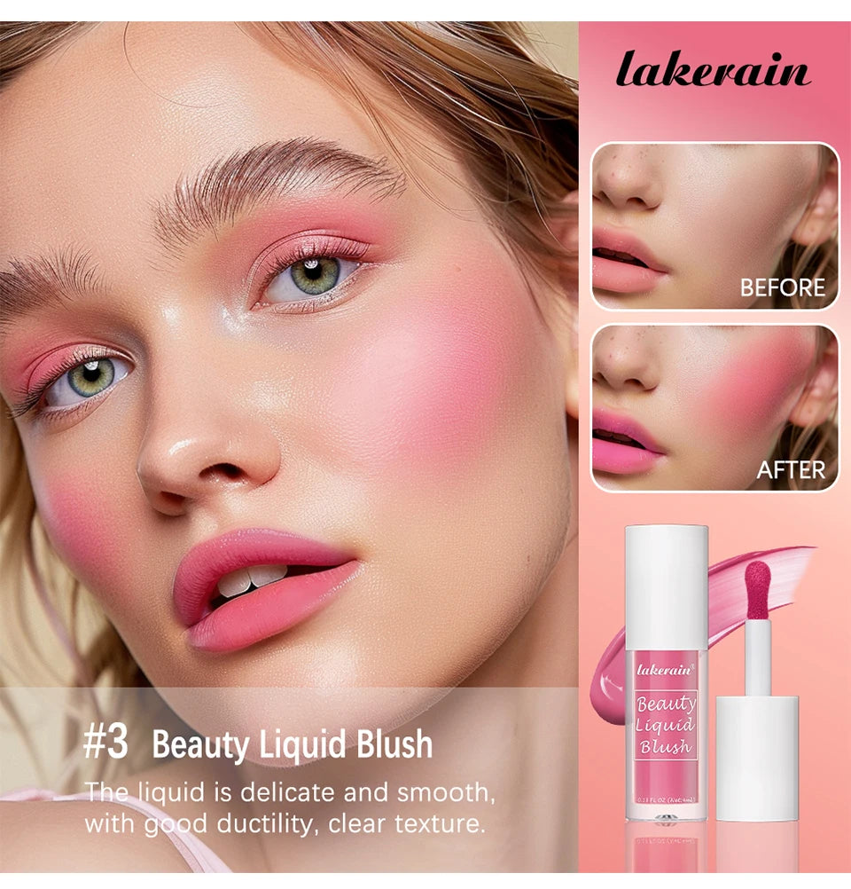 Beauty Liquid Blush Velvet Matte Blusher Face Pigment Lasting Waterproof Natural Cream Cheek Tint Orange Peach Maquiagem 4ml