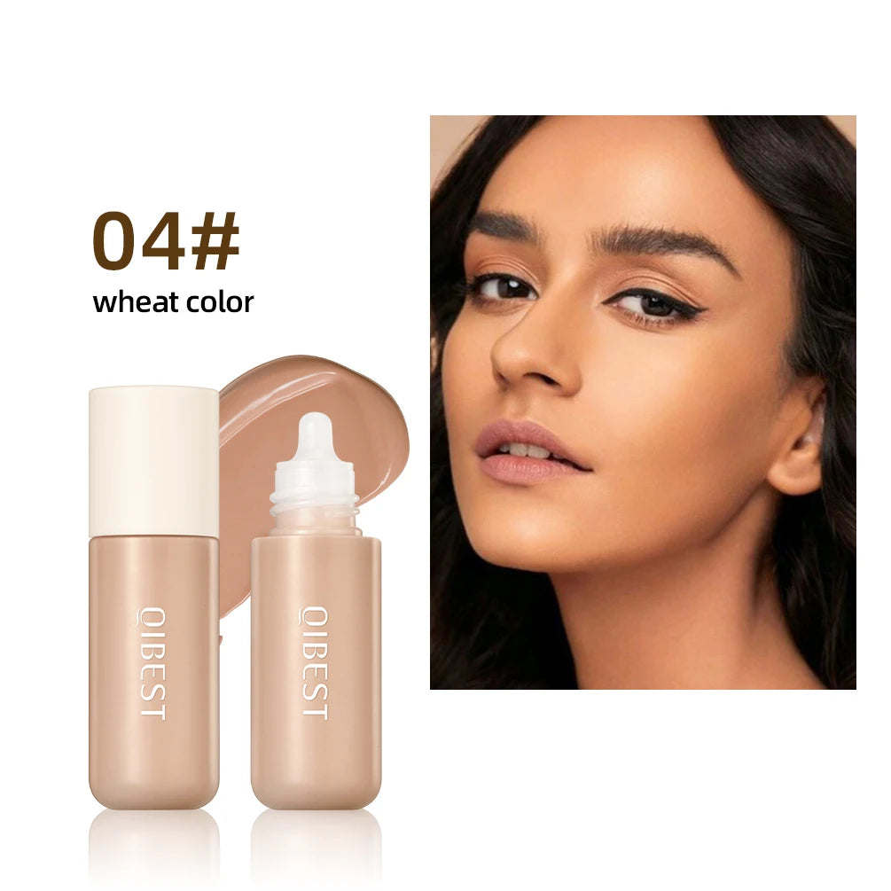 QIBEST Liquid Foundation High Coverage Waterproof Face Concealer Base Cream Lasting Oil-Control Professional Makeup For Women