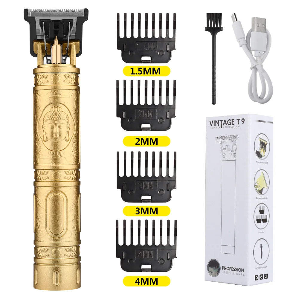 RetroCut T9 Pro Trimmer – Precision Hair & Beard Grooming Kit  Sharp, stylish, and built for professional-level grooming at home.