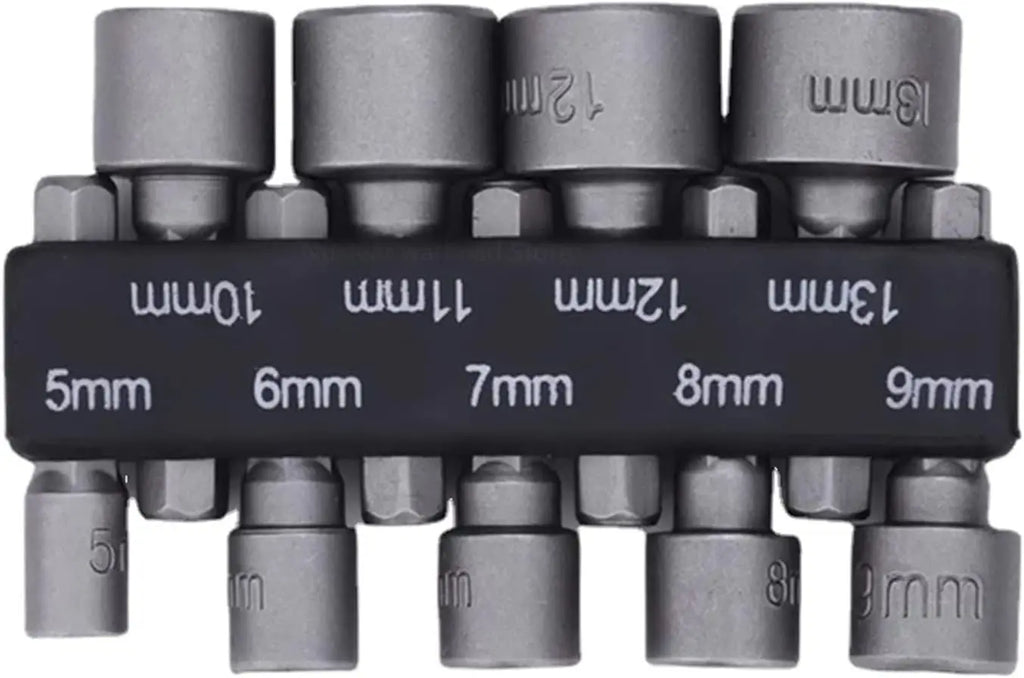 HexPro 9PCS Socket Set – Nut Driver Bit Kit (5–13mm)  Precision tools. Strong performance. Built for every job.