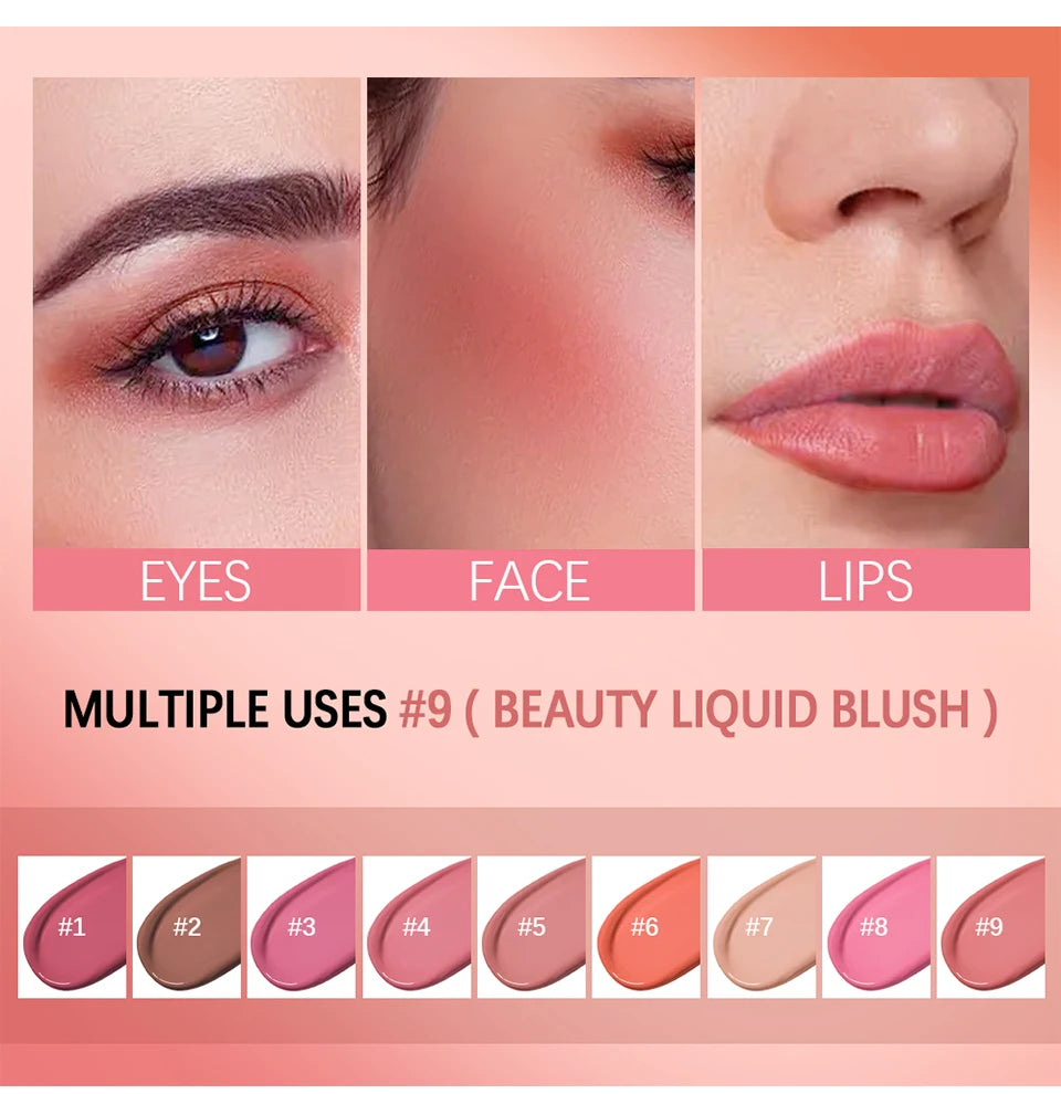 Beauty Liquid Blush Velvet Matte Blusher Face Pigment Lasting Waterproof Natural Cream Cheek Tint Orange Peach Maquiagem 4ml