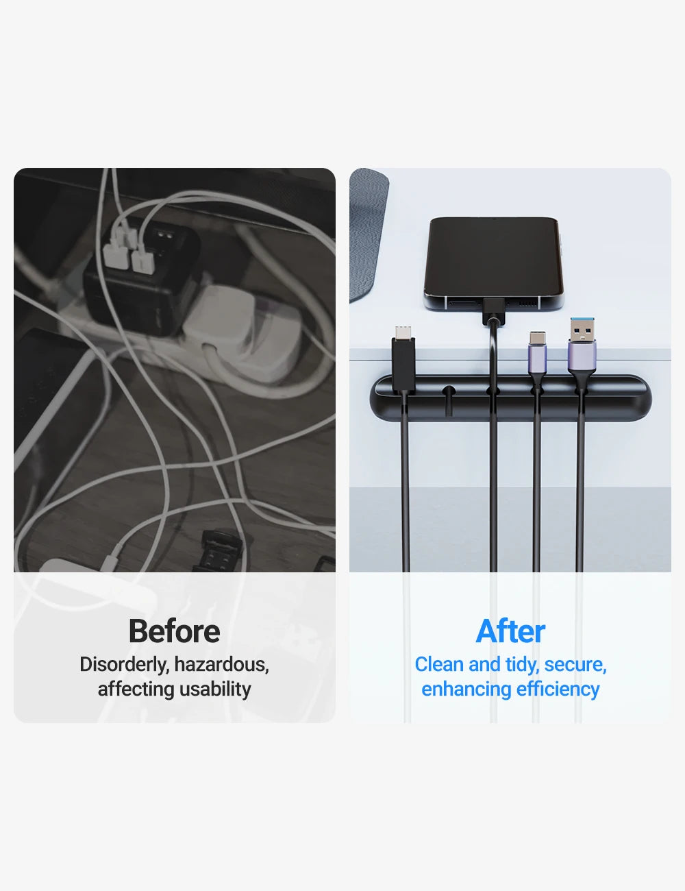CableFix Organizer Clips – Clean & Tidy Cable Management  No more messy wires. Keep your space clean and organized.
