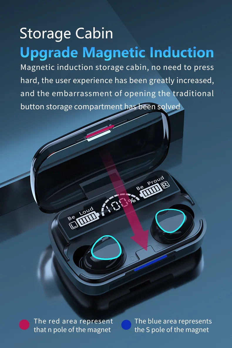 M10 Wireless Earbuds – Power Bank Charging & Deep Bass Sound  More than earbuds—your music, calls, and power on the go.