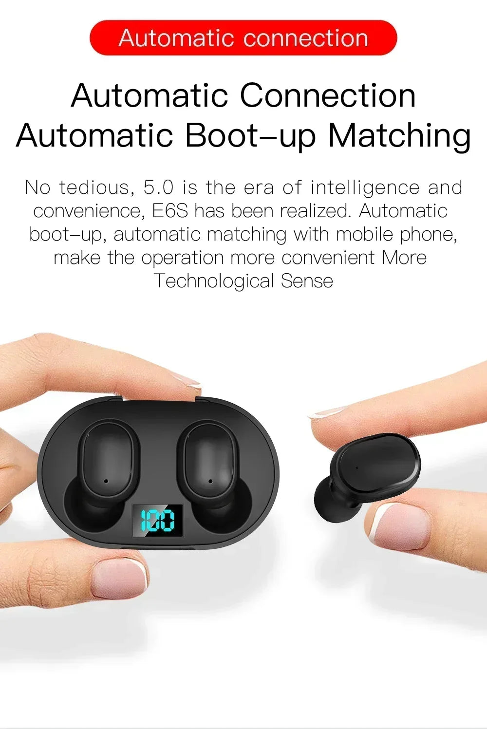 E6S Wireless Earbuds – Noise Reduction & Deep Bass Sound  Compact, powerful, and made for everyday listening.