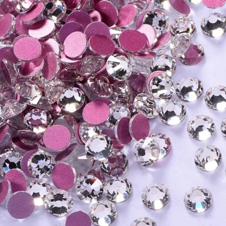 Style Bling White clear Loose Flat Back Glass Strass Ss10 Hot Fix Rhinestones Strass for Bikini Swimsuits