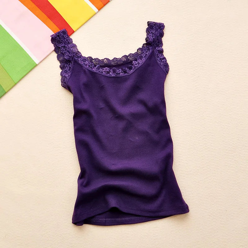 LaceMuse Sleeveless Top – Elegant Lace Summer Tank  Soft, delicate, and effortlessly feminine.